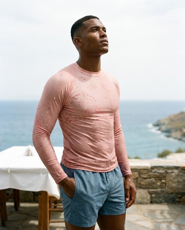 Men's Millennial Pink Mirage men's rashguards