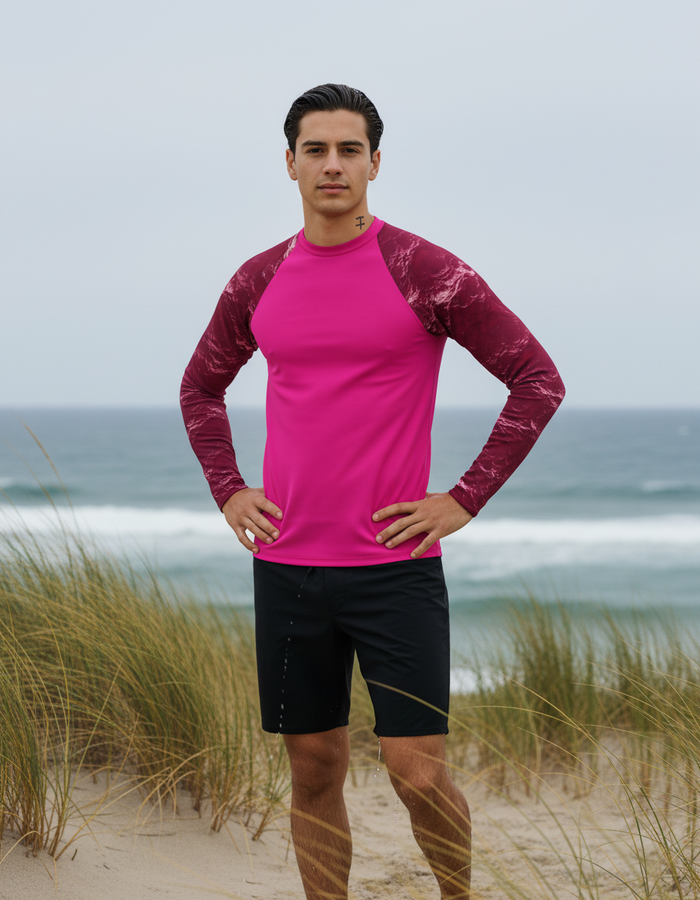 Rashguard — Men's Hot Pink Eclipse