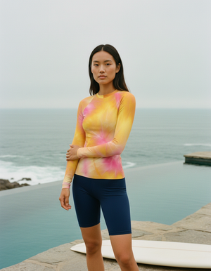 Lemon Yellow Frost Rash Guard Women's Rashguard — Dripper