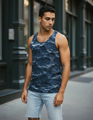 Men's Blue Aura Eclipse men's tank tops