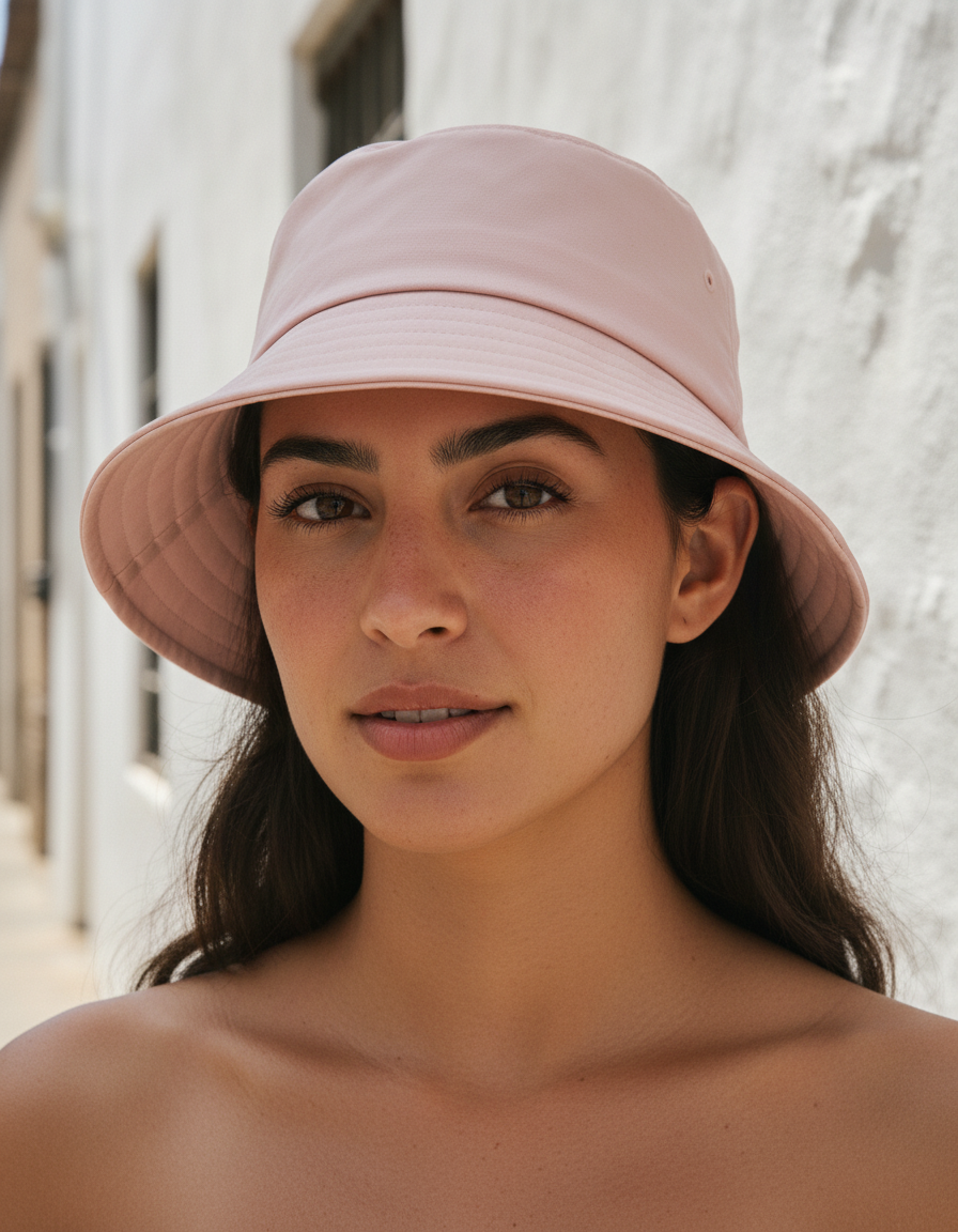 Bucket hat in Ballet Pink