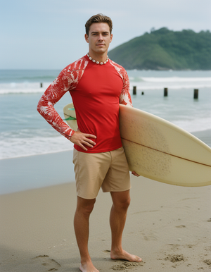 Men's Fiery Red Verdant men's short-sleeve rashguards