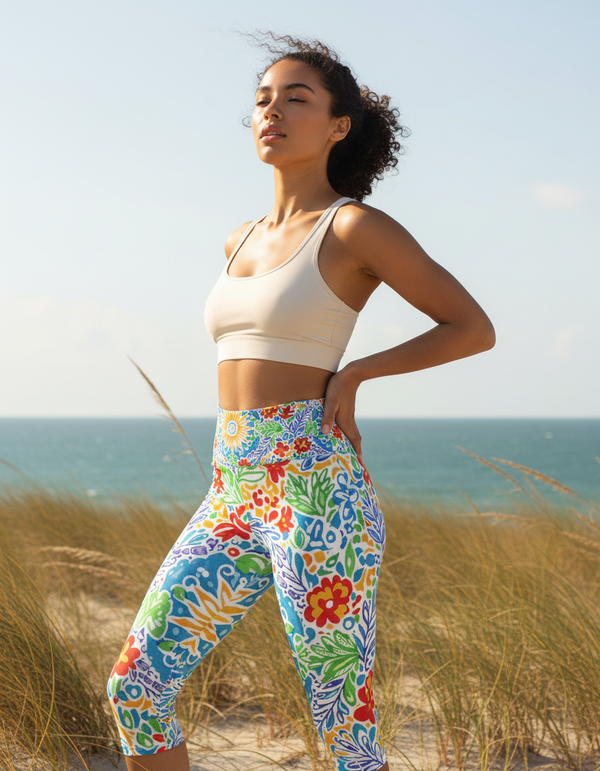 Provençal Souleiado capri yoga leggings