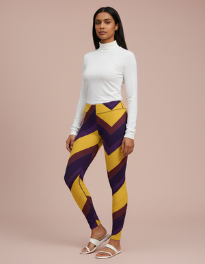 Zigzag full-length leggings