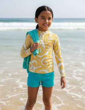 Kids Lemon Yellow Spectrum kids rashguards