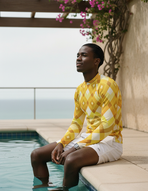 Men's Lemon Yellow Horizon men's rashguards
