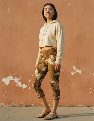 Coffee Bean Ehon Capri Leggings Capri Leggings — Dripper