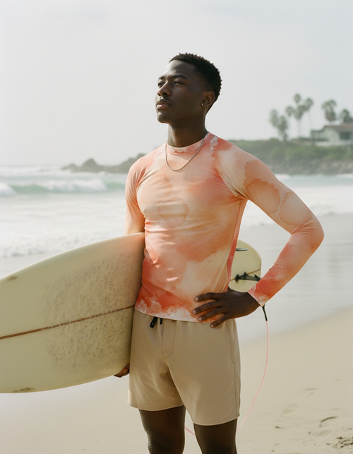 Men's Coral Mosaic men's rashguards