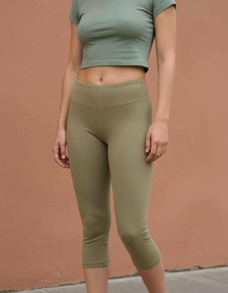 Capri Leggings in Khaki