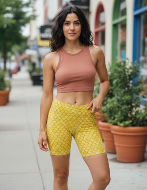 Lemon Yellow Abyss women's short shorts
