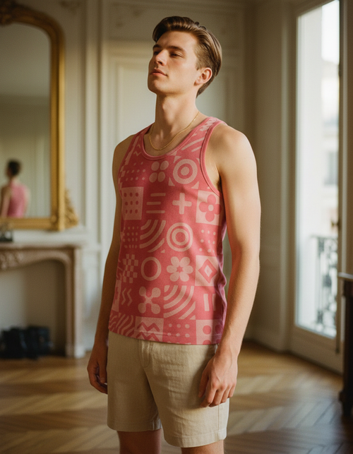 Hot Pink Fleur Tank Top Men's Tank Top — Lolekai
