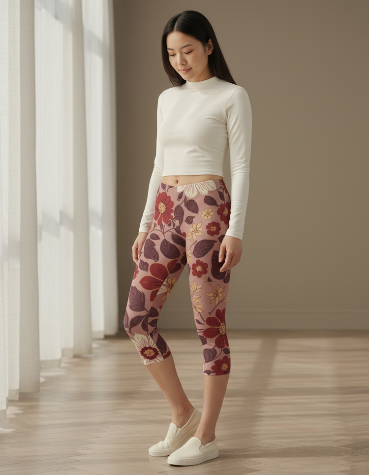 Women's Taiwanese Patterns Capri Leggings