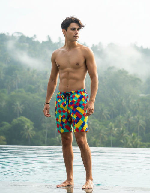 Pixel men's swim trunks
