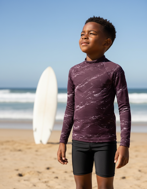 Burnished Lilac Eclipse Rash Guard Kids Rash Guard — Dripper