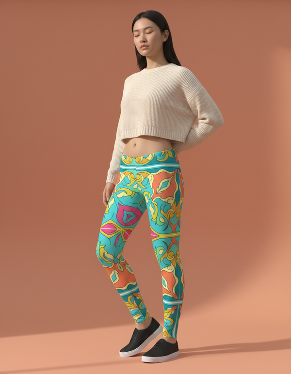 Lisbon-Blue Azulejo leggings
