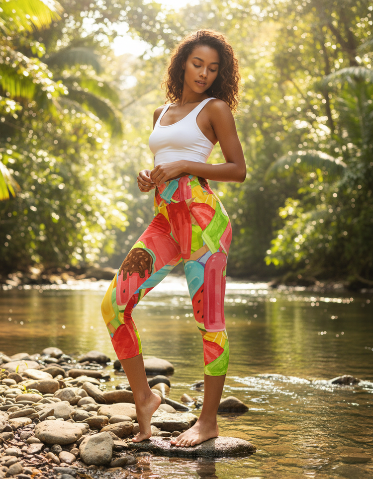 Women's Popsicle Yoga Capri Leggings