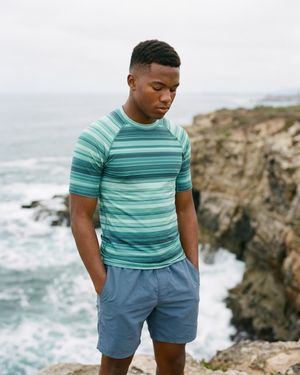 Men's Transformative Teal Eclipse men's short-sleeve rashguards