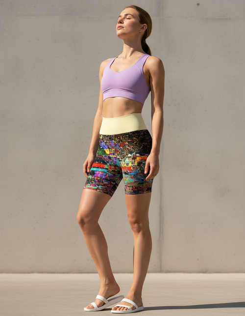 Fracture Yoga Shorts Yoga Shorts — Dripper