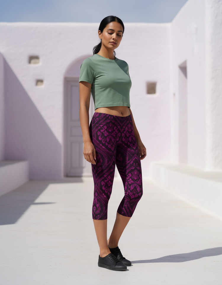 Women's Thai Silk Capri Leggings