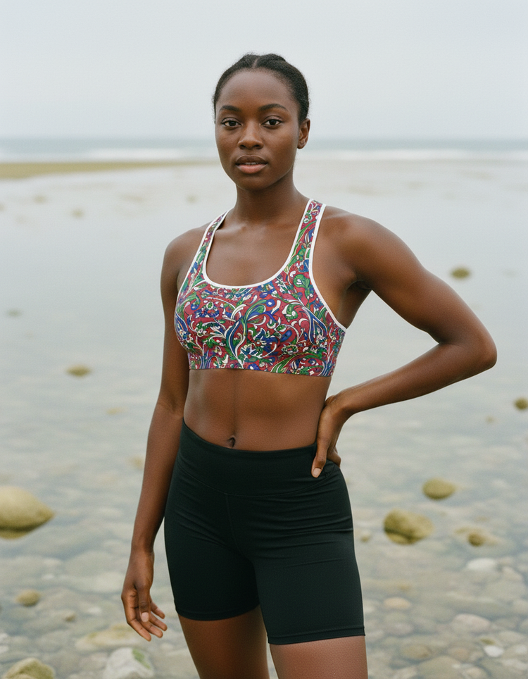 Blooming Elegance Tulip Sports Bra