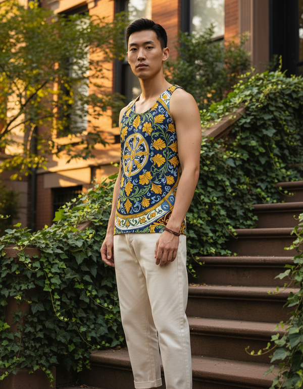 Sicilian Maiolica men's tank tops