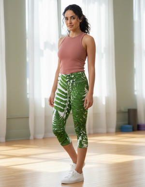 Foliage Leggings Capri Leggings — Dripper
