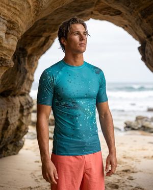 Men's Turquoise Ember men's rashguards