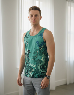 Men's Transformative Teal Vortex tank tops