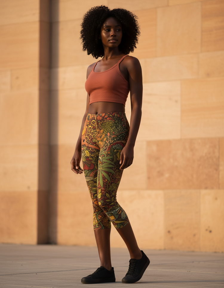 Women's Solarpunk Capri Leggings