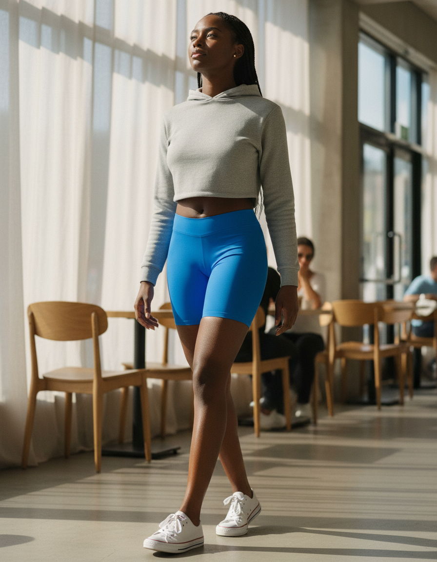 Short Shorts in Electric Blue