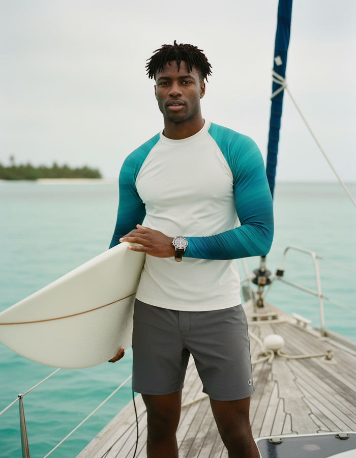 Rashguard — Men's Transformative Teal Ripple