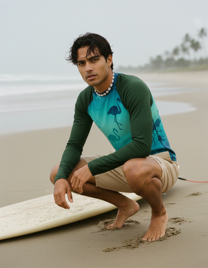 Men's Transformative Teal Coral men's short-sleeve rashguards