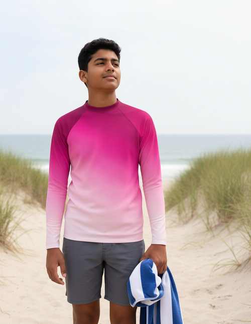 Electric Fuchsia Spectrum Youth Rash Guard Youth Rash Guard — Dripper