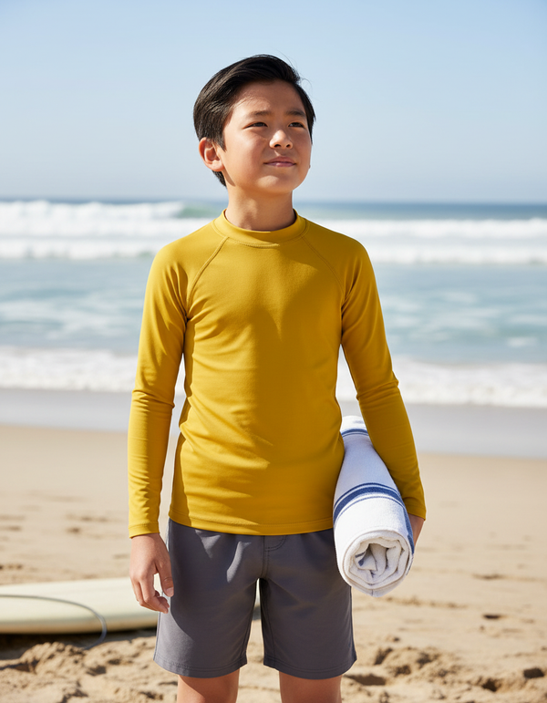 Boys Mustard Rash Guard