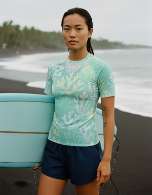 Turquoise Aquilo Rash Guard Men's Rashguard — Lolekai
