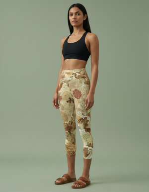 Coffee Bean Sakura capri yoga leggings