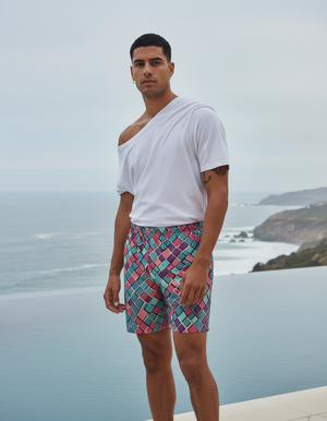 Millennial Pink Vortex Men's Swim Trunks bikini — Dripper