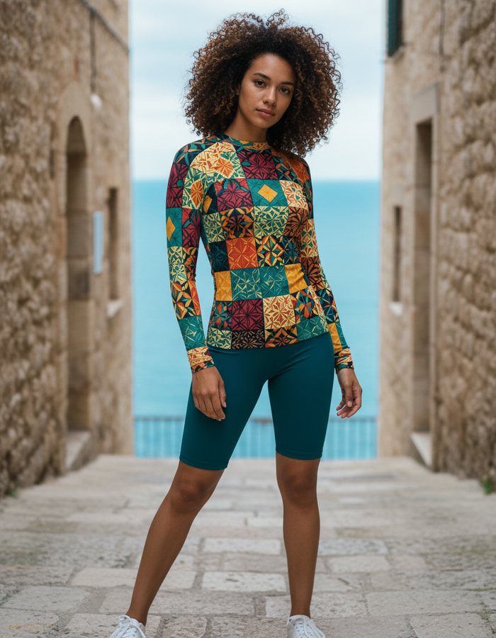 Rashguard — Women's Runway Emerald Pulse
