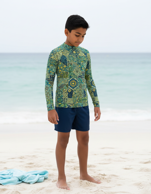 Runway Chartreuse Riad Rash Guard Youth Rash Guard — Dripper