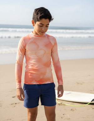 Coral Mosaic Youth Rash Guard Youth Rash Guard — Dripper