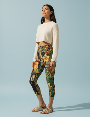 Coffee Bean Tiare Capri Yoga Leggings Capri Yoga Leggings — Dripper