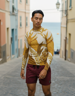 Lemon Yellow Tropique Rash Guard bikini — Dripper