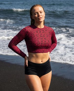 Women's Amaranth Chord women's crop-top rashguards