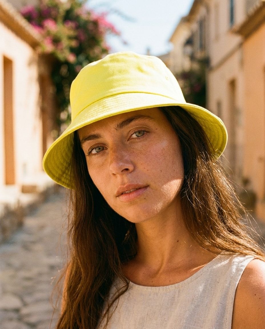 Runway Chartreuse Brick & Blush bucket hats