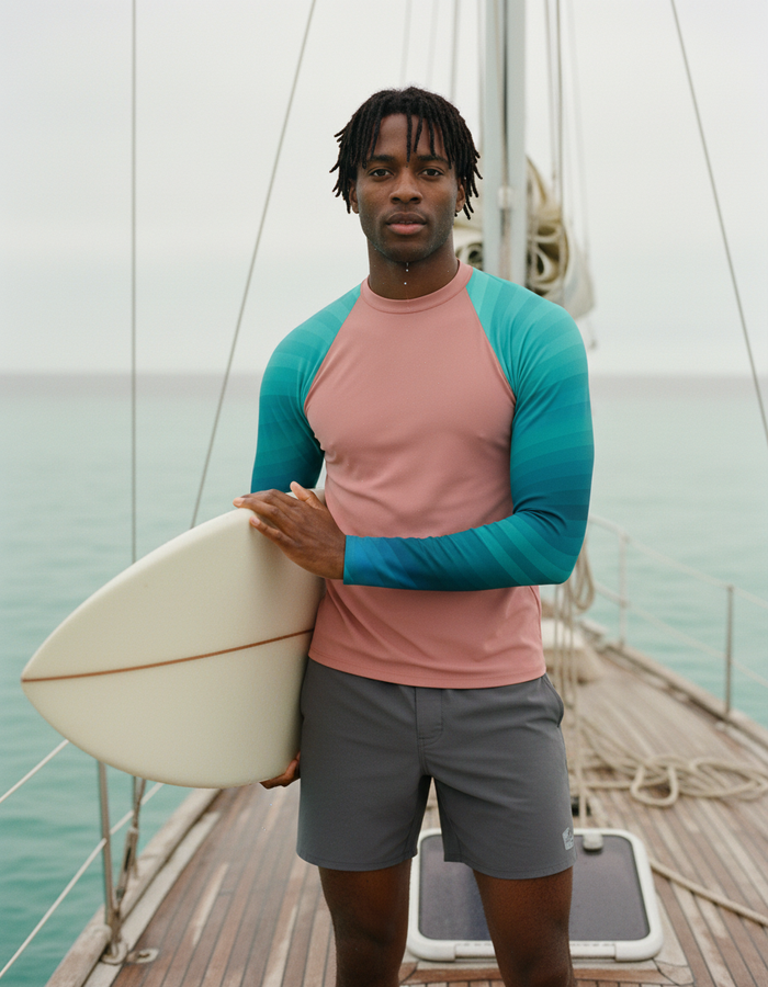 Rashguard — Men's Transformative Teal Ripple