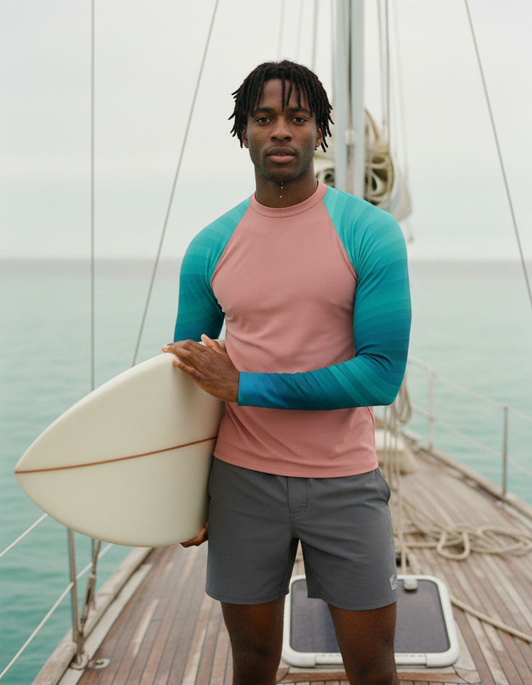Men's Striped Rash Guard