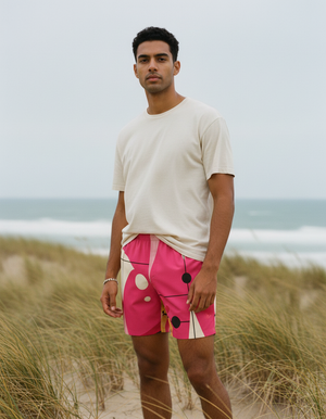 Hot Pink men's swim trunks