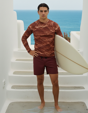 Coral Eclipse Rash Guard Men's Rashguard — Lolekai