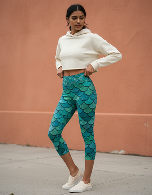 Nereid Leggings Capri Yoga Leggings — Dripper