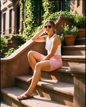 Blush Pink Polka women's mid-rise shorts